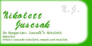 nikolett juscsak business card